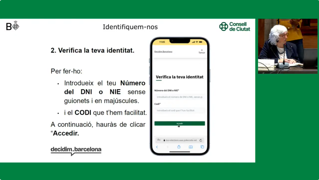 Pantalla d'inici - Votació digtial